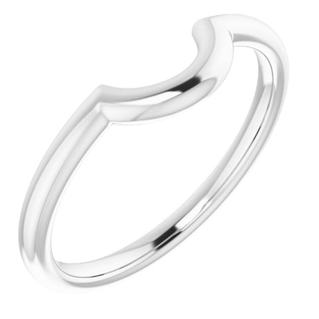 14K White 6 mm Contour Band