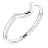 14K White 6 mm Contour Band