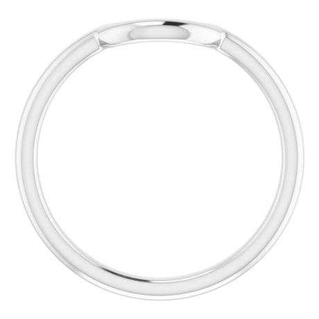 14K White 6 mm Contour Band