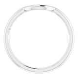 14K White 6 mm Contour Band