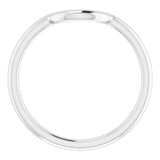 14K White 6 mm Contour Band