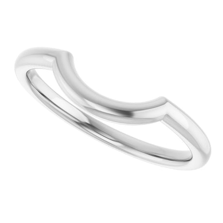 14K White 8.6 mm Contour Band