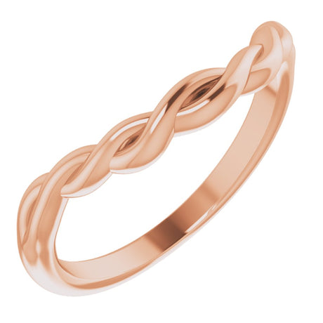 14K Rose Twisted Contour Band