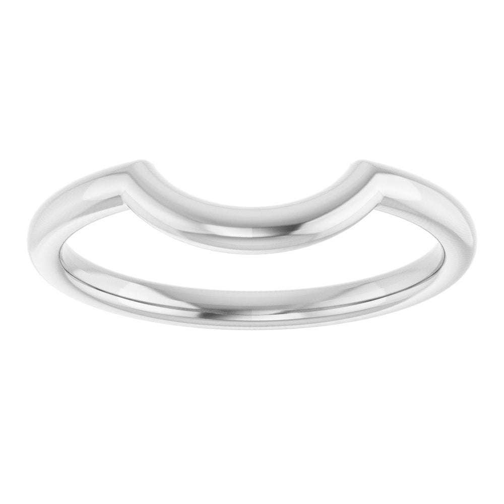 14K White 8.6 mm Contour Band