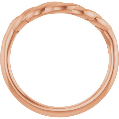 14K Rose Twisted Contour Band