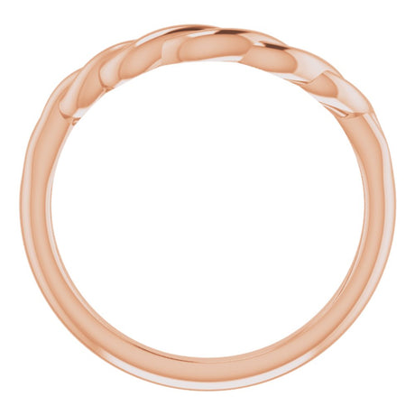 14K Rose Twisted Contour Band