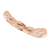 14K Rose Twisted Contour Band