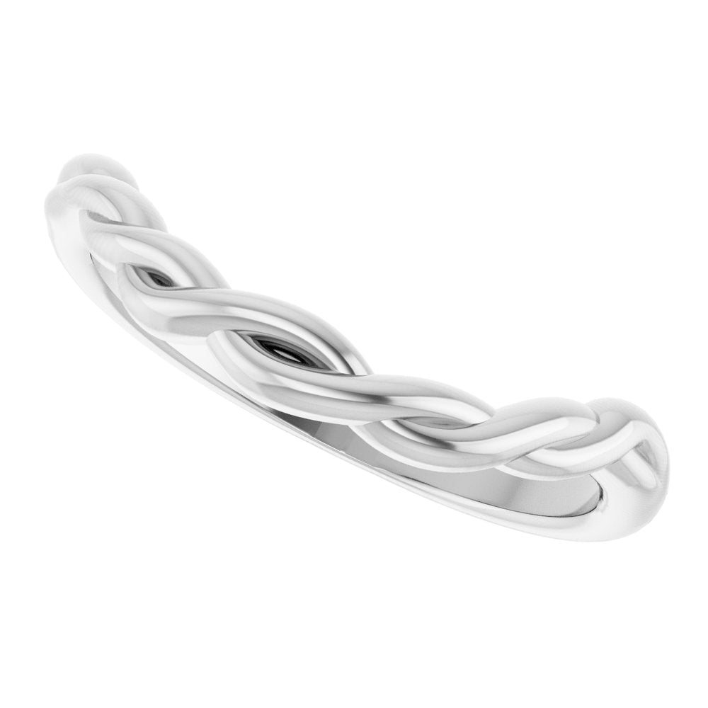 14K White Twisted Contour Band