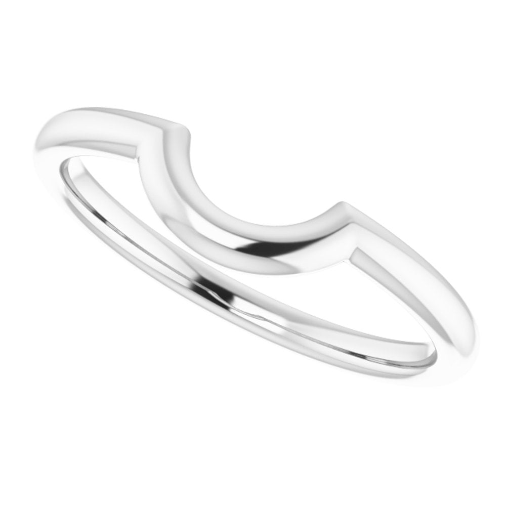 14K White 6 mm Contour Band