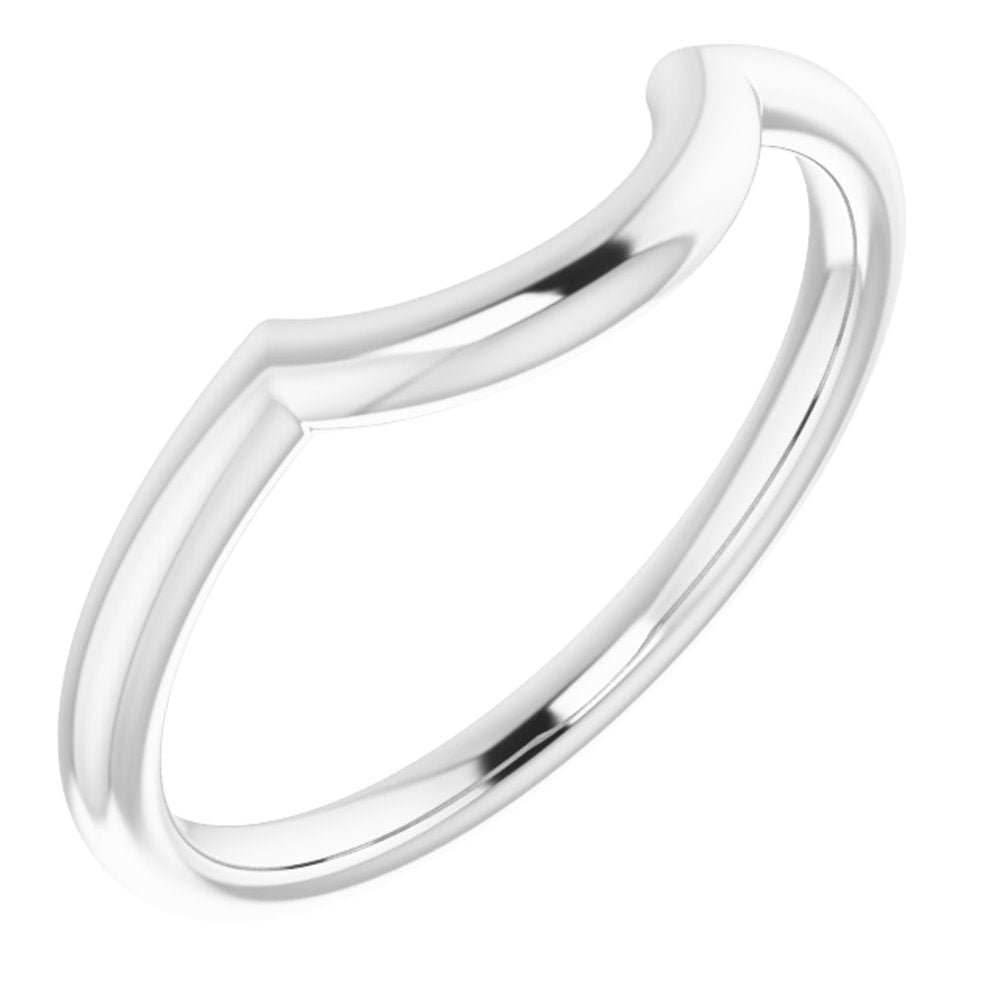 14K White 8.6 mm Contour Band