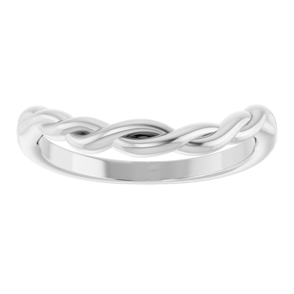 14K White Twisted Contour Band