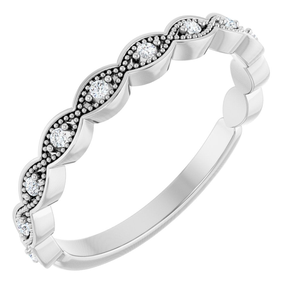14K White Gold .07 CTW Natural Diamond Anniversary Band