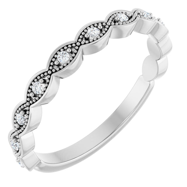 14K White Gold .07 CTW Natural Diamond Anniversary Band