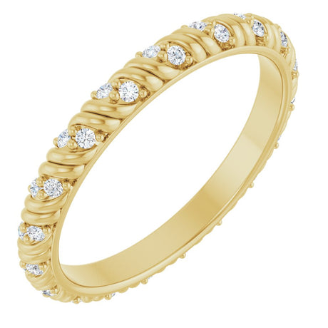 14K Yellow 1/6 CTW Natural Diamond Eternity Band Size 7