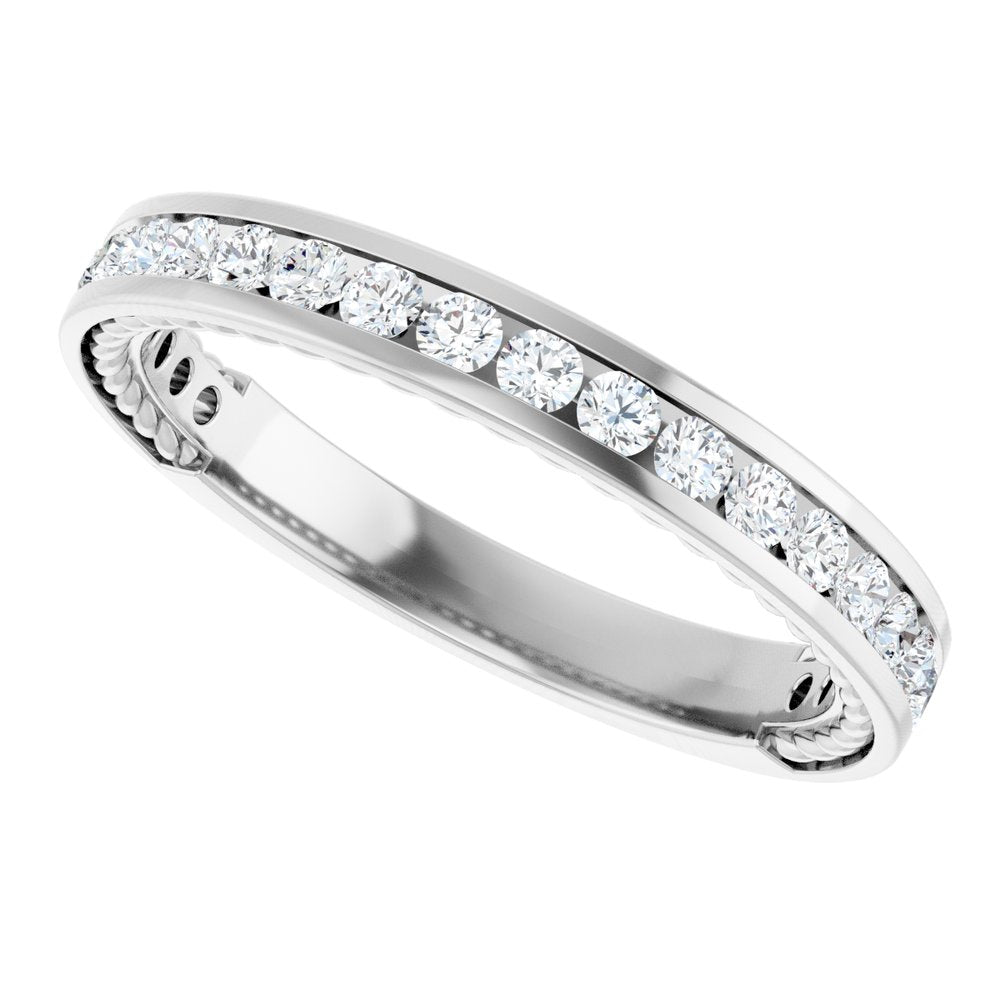 14K White 1/2 CTW Natural Diamond Anniversary Band