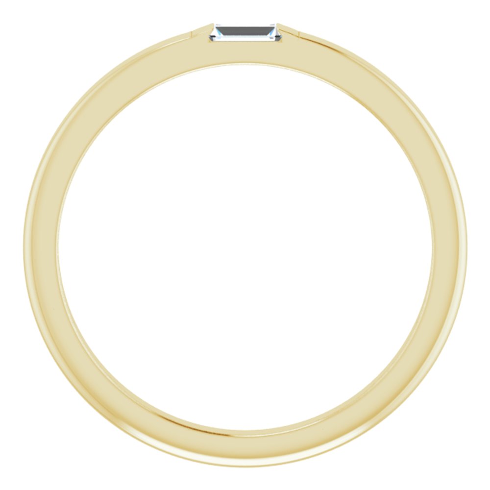 14K Yellow 1/10 CT Natural Diamond Stackable Ring