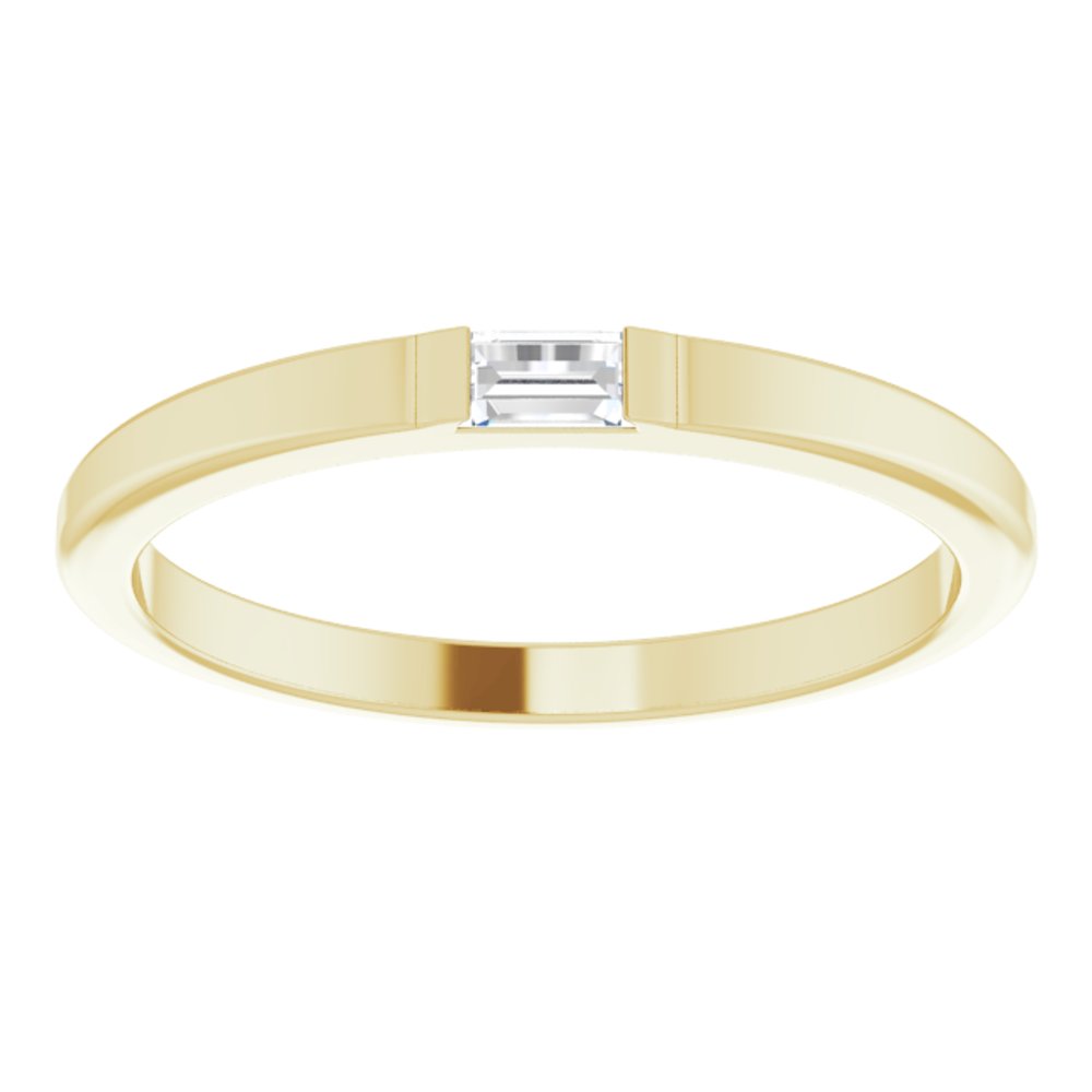 14K Yellow 1/10 CT Natural Diamond Stackable Ring