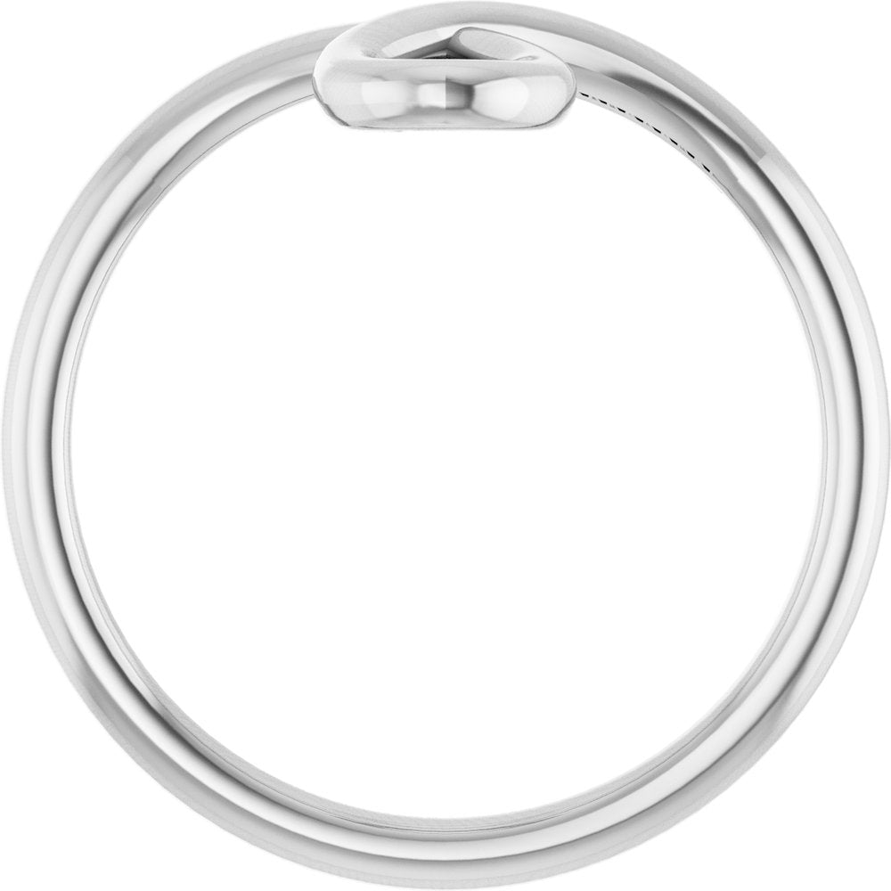 14K White Looped Bypass Ring