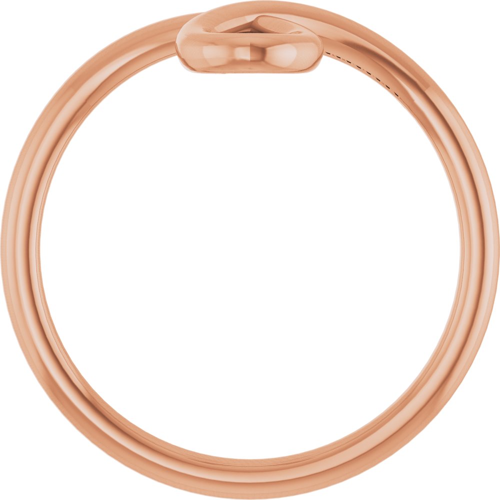 14K Rose Looped Bypass Ring