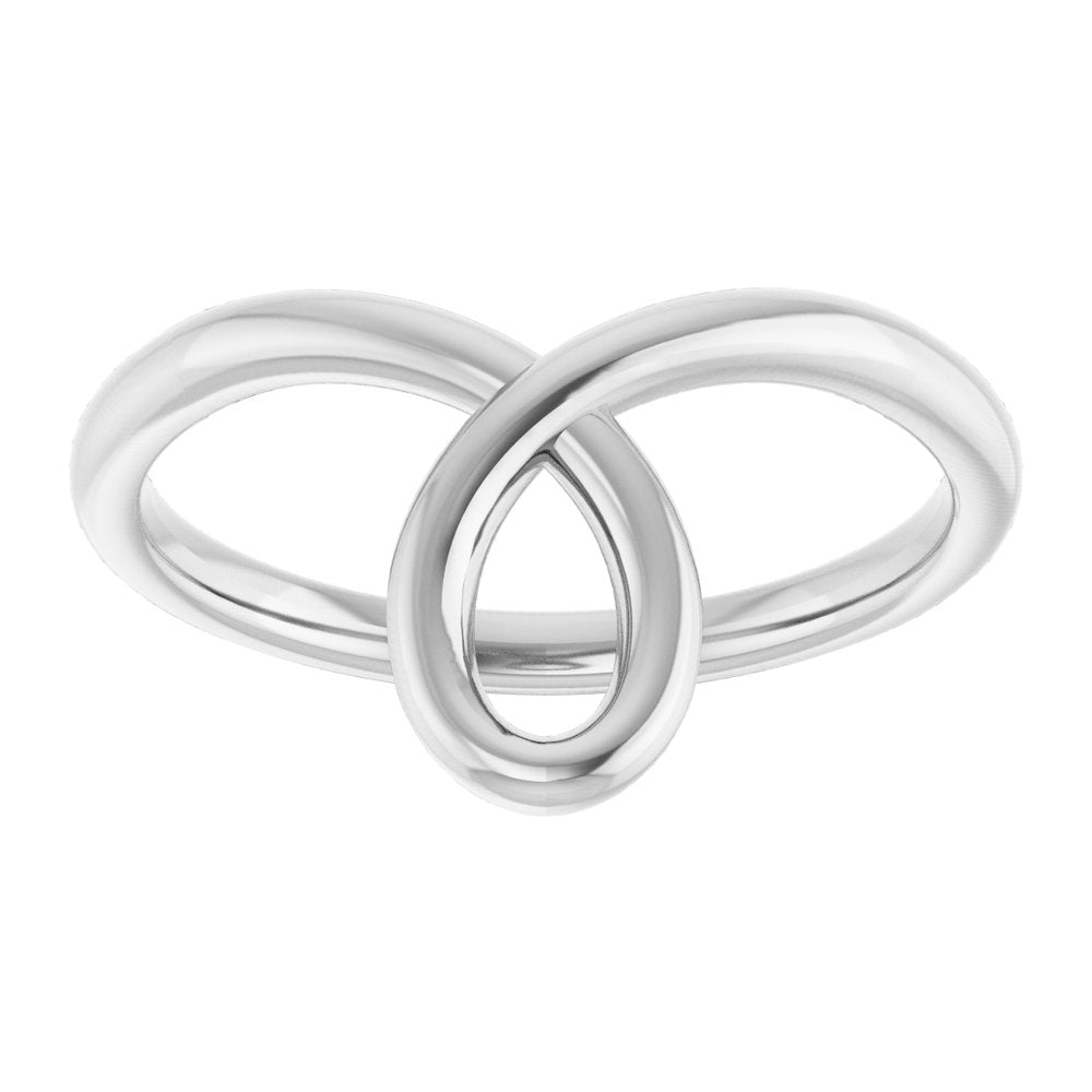 14K White Looped Bypass Ring