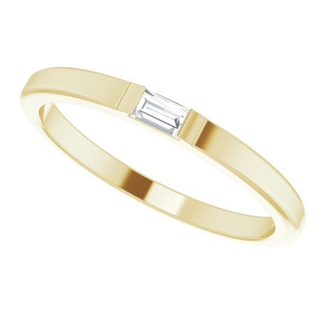14K Yellow 1/10 CT Natural Diamond Stackable Ring