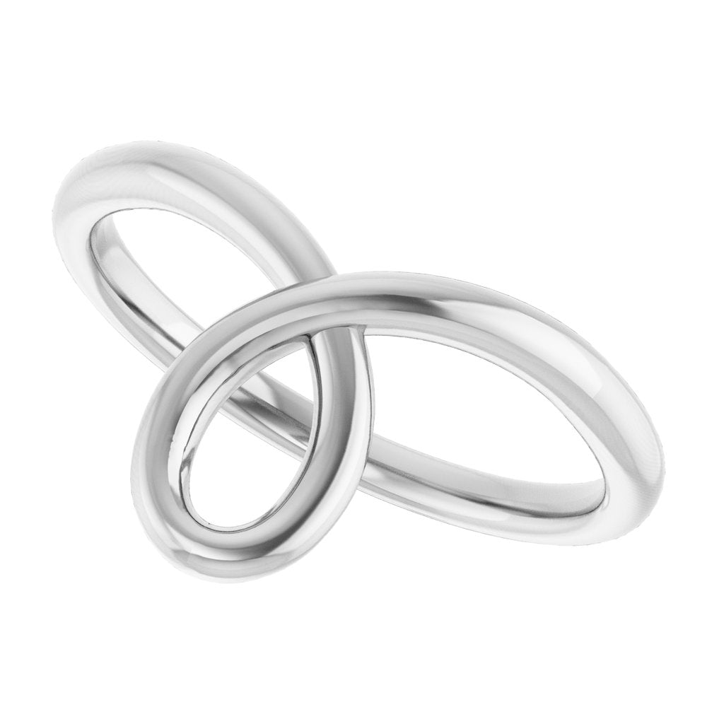 14K White Looped Bypass Ring