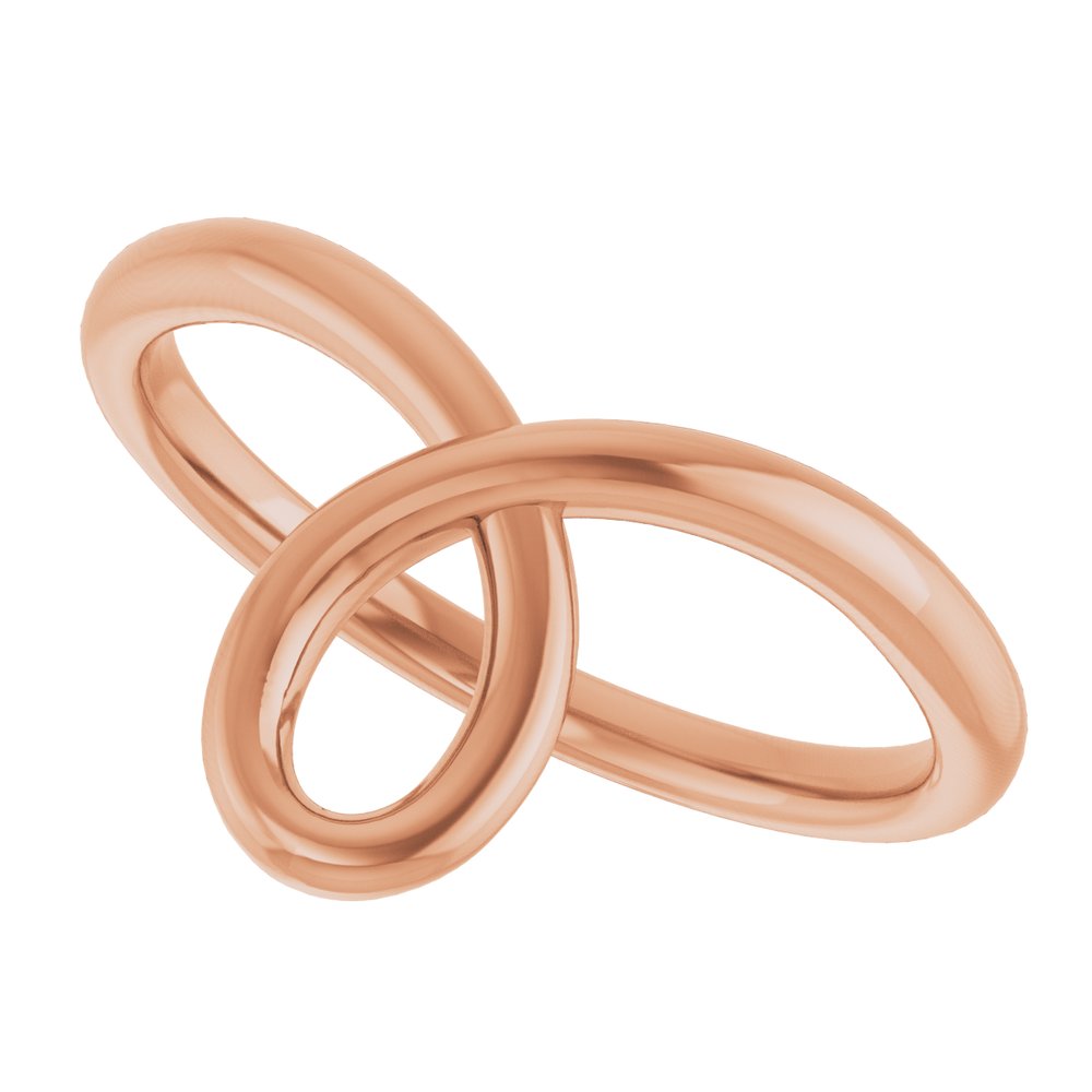 14K Rose Looped Bypass Ring