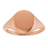 14K Rose 11x9 mm Oval Signet Ring