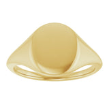 14K Yellow Gold 11x9 mm Oval Signet Ring