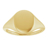 14K Yellow 11x9 mm Oval Signet Ring