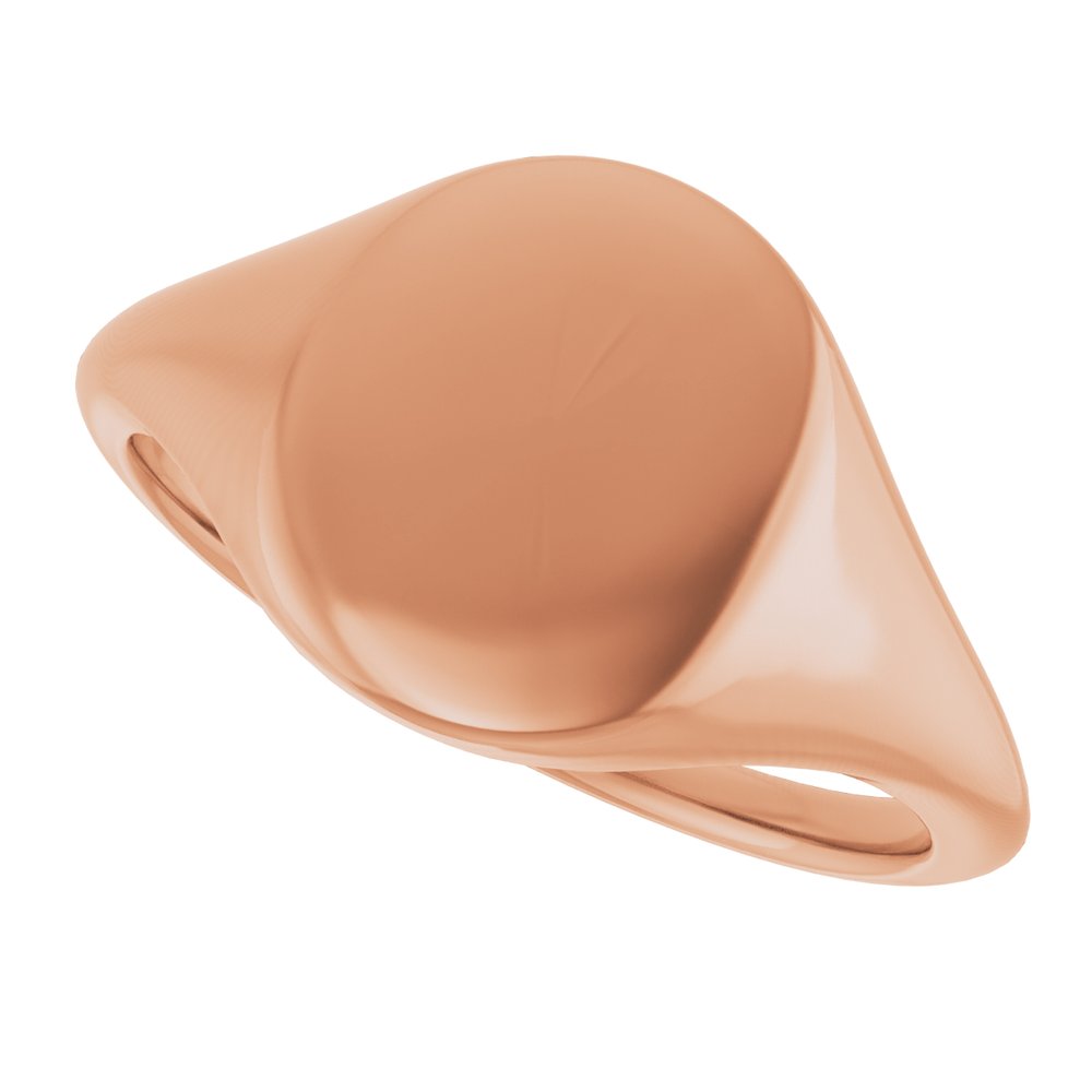 14K Rose 11x9 mm Oval Signet Ring