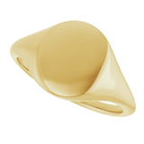 14K Yellow Gold 11x9 mm Oval Signet Ring