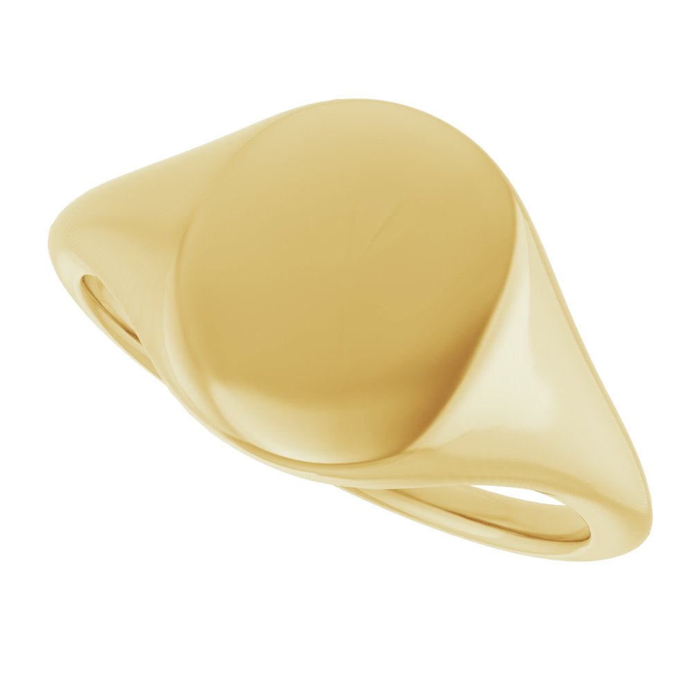 14K Yellow Gold 11x9 mm Oval Signet Ring
