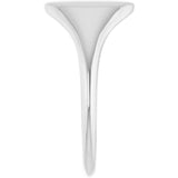 14K White 11x9 mm Oval Signet Ring