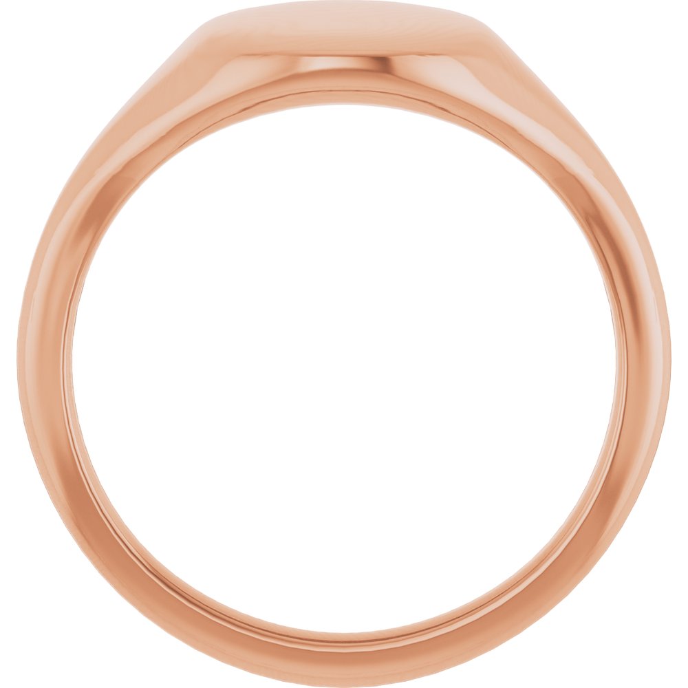 14K Rose 11x9 mm Oval Signet Ring