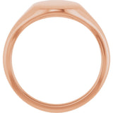 14K Rose 11x9 mm Oval Signet Ring