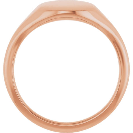 14K Rose 11x9 mm Oval Signet Ring