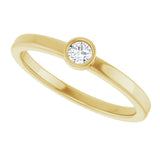 14K Yellow 1/10 CT Natural Diamond Ring