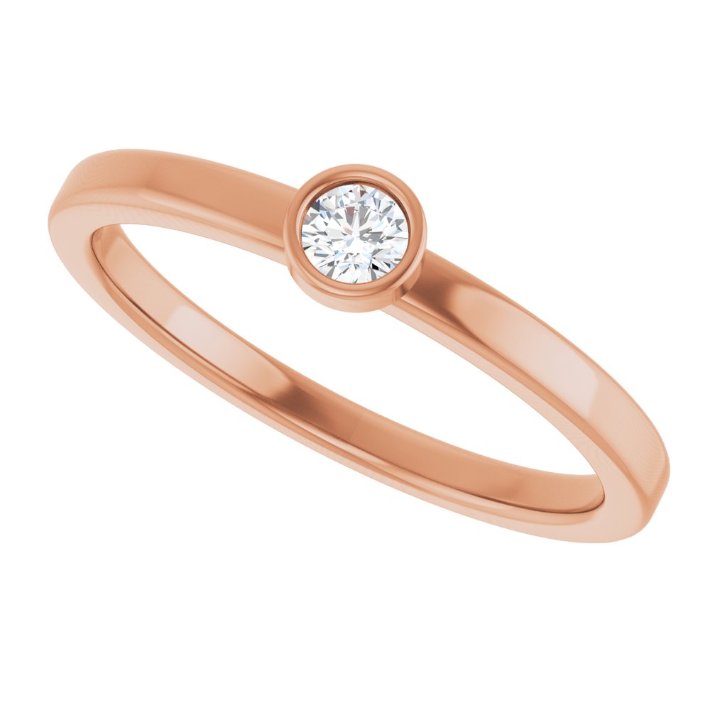 14K Rose 1/10 CTW Natural Diamond Ring