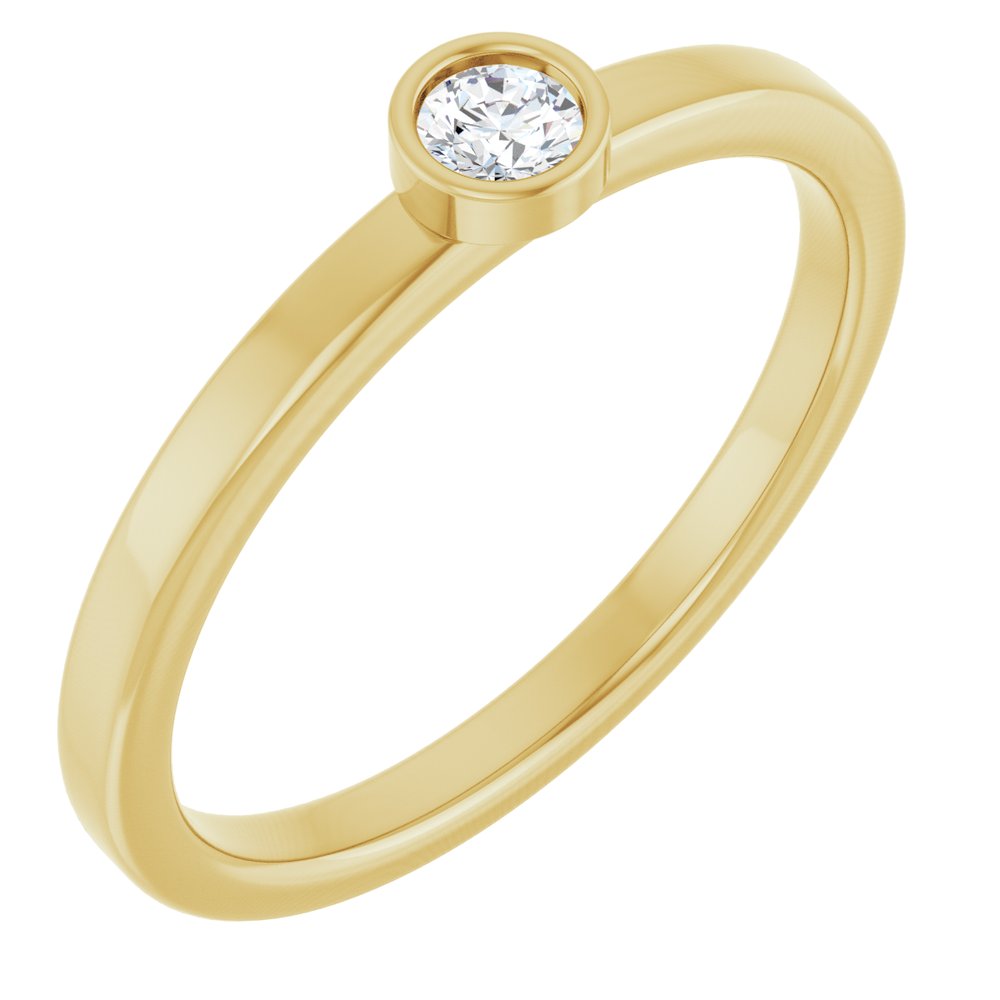 14K Yellow 1/10 CT Natural Diamond Ring