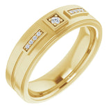 14K Yellow .06 CTW Natural Diamond Mens Band