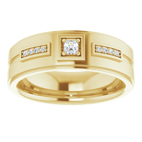 14K Yellow 1/6 CTW Natural Diamond Mens Band