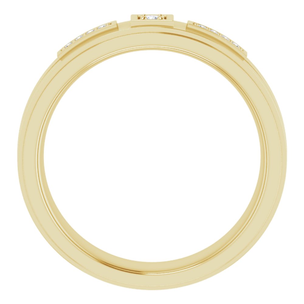 14K Yellow .06 CTW Natural Diamond Mens Band