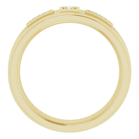 14K Yellow .06 CTW Natural Diamond Mens Band