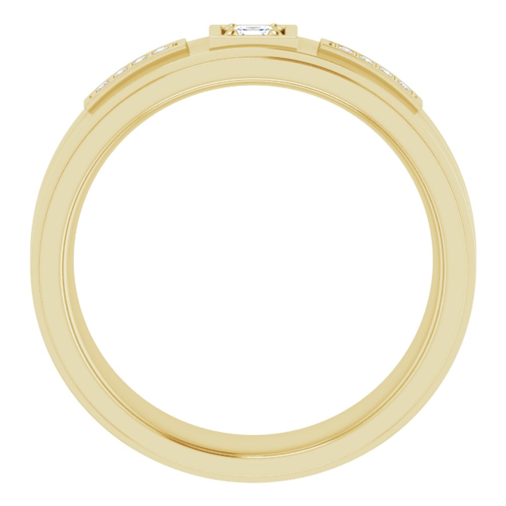 14K Yellow 1/6 CTW Natural Diamond Mens Band