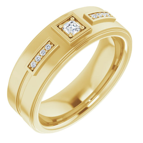 14K Yellow 1/6 CTW Natural Diamond Mens Band