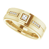 14K Yellow 1/6 CTW Natural Diamond Mens Band