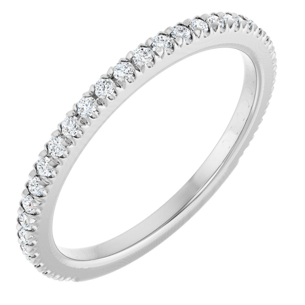14K White Gold 1/4 CTW Natural Diamond French-Set Anniversary Band