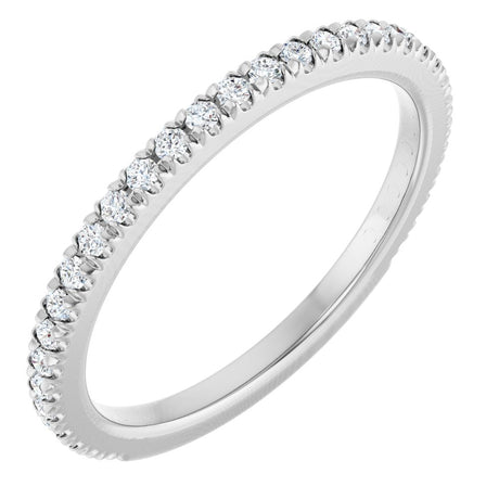 14K White 1/3 CTW Natural Diamond French-Set Anniversary Band