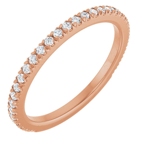14K Rose Gold 1/4 CTW Natural Diamond French-Set Anniversary Band